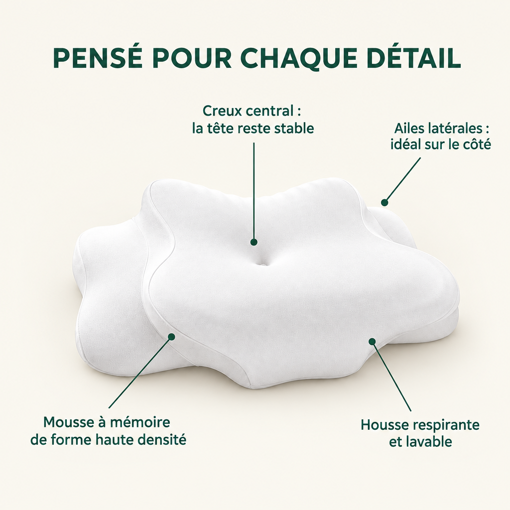 Almohada ergonómica NOMA Paris: los detalles de diseño